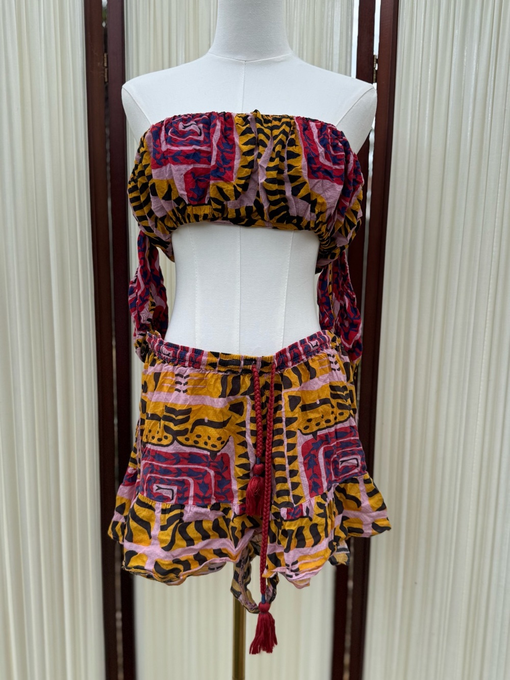 Anthropologie boho two piece short set